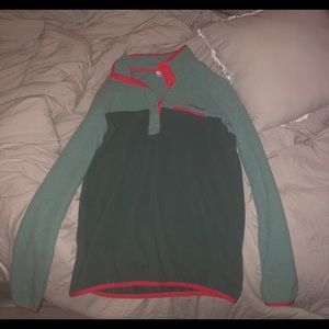 *COLUMBIA* green and pink pullover